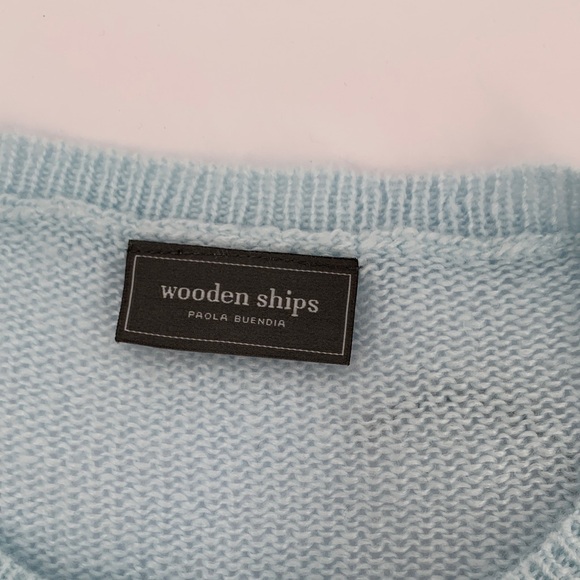 Wooden Ships Anthropologie Intarsia sweater light blue gray dreamer stars XS - Picture 4 of 5